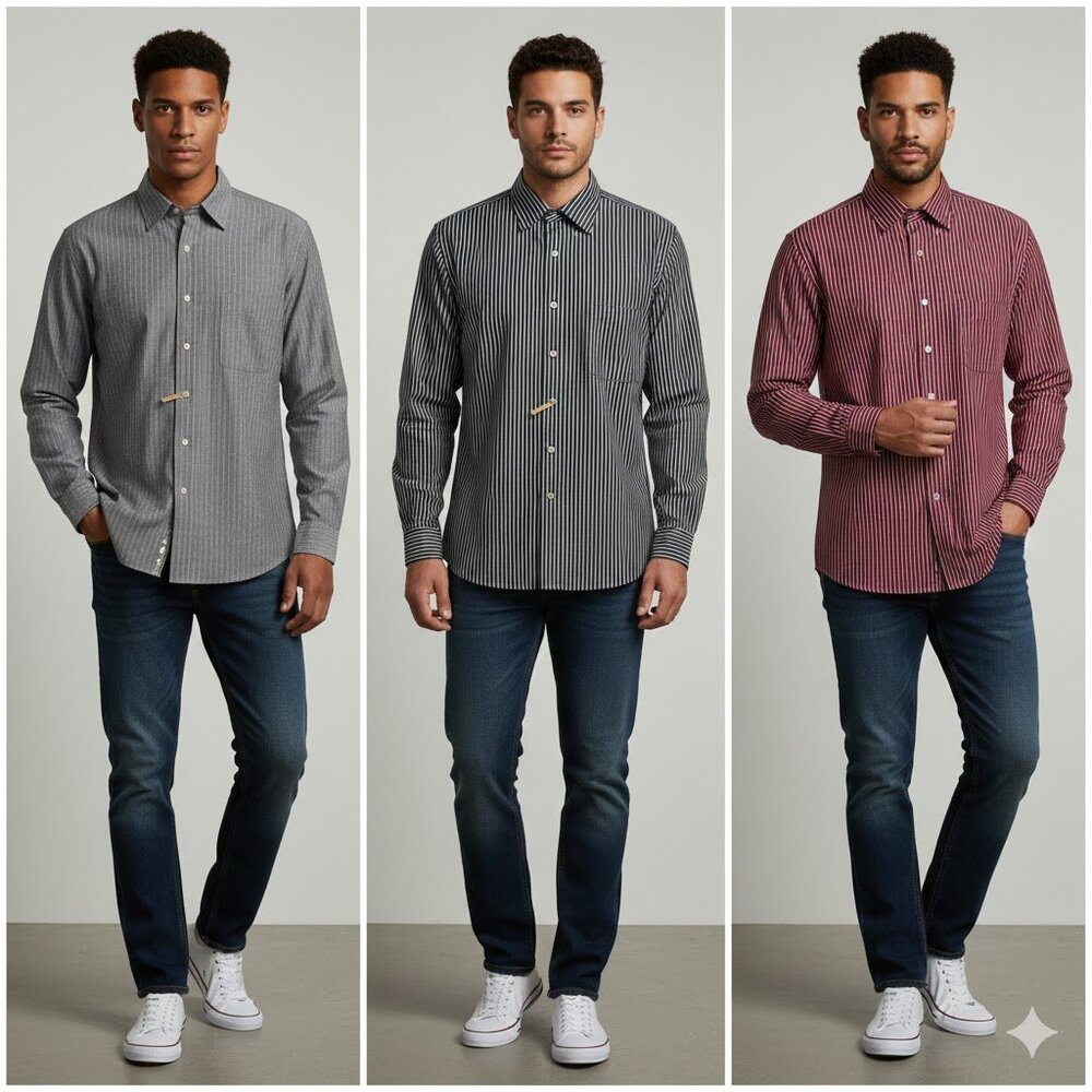 Lot of 3 Chaps Men's XL Long Sleeve Button Down